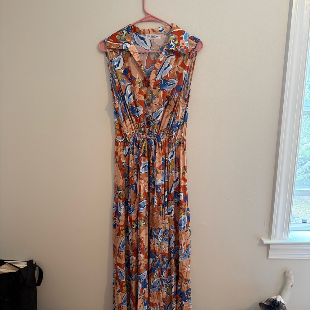 Floral Sleeveless Maxi Dress